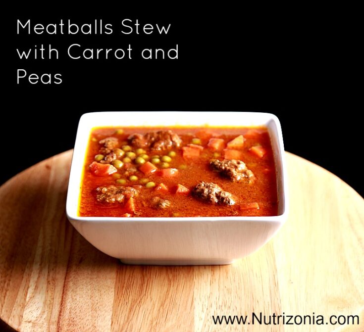 Meat Balls Stew with Carrot and Peas